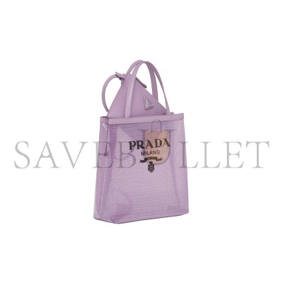 PRADA SMALL SEQUINED MESH TOTE BAG IN ALABASTER 1BG417 (22*20*8cm) PRADA SMALL SEQUINED MESH TOTE BAG IN ALABASTER 1BG417 (22*20*8cm)